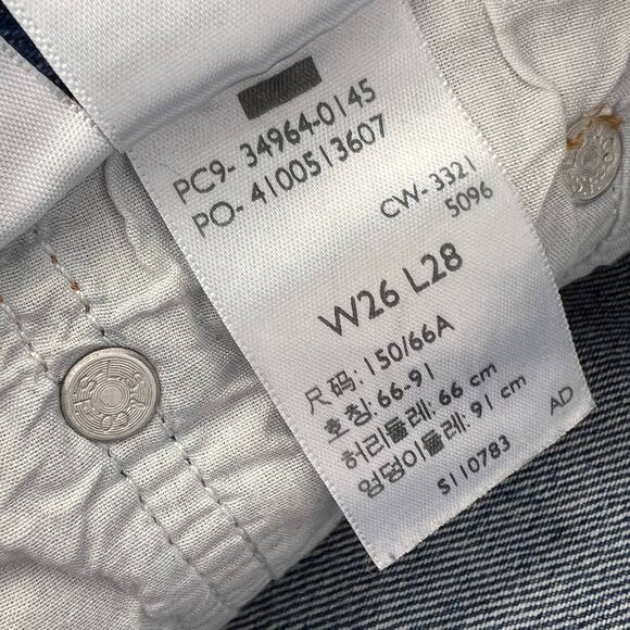 Levis Premium Wedgie Straight Jeans Women's 26 Button Fly Blue Wash Distressed - Picture 13 of 13